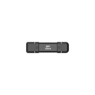 Silicon Power DS72 250GB, USB-C+A, max. 1050 MB/s Fekete külső SSD