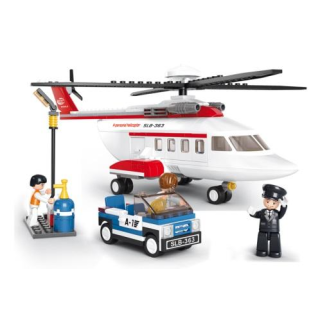Sluban Letiště M38-B0363, Utasszállító helikopter, (Lego, Cobi, Mega Bloks kompatibilis), Műanyag épitőjáték