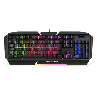 Spirit of Gamer PRO-K5 105 gomb, RGB, USB, 19 anti-ghost, fekete gamer billentyűzet