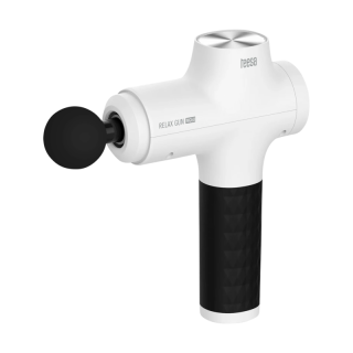 Teesa Relax Gun MG60, 60 W, 6 sebességfokozat, 8 fej, Vibráló, Vezeték nélküli, Fekete-Fehér, Masszázspisztoly