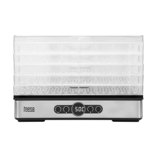 Teesa TSA3032, 400 W, 5 tálca, LCD kijelző, Hőmérséklet-szabályozás, Gomba-, zöldség- és gyümölcsszárító