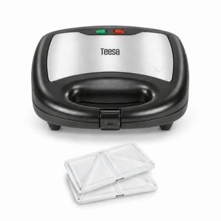Teesa TSA3222, 800 W, 2 szeletes, Kerámia bevonat, Termosztatikus szabályozás, Fekete, Szendvicssütő