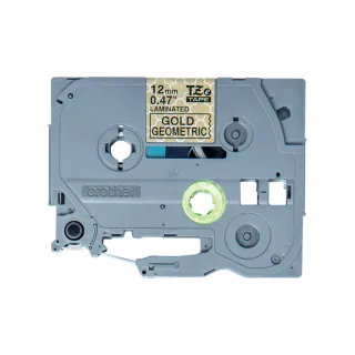 Brother TZe-MPGG31 (12mm) - 4m arany mintás alapon fekete eredeti laminált P-touch szalag