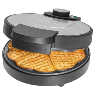 Bomann WA 1365 CB 1000 W, 18 cm átmérő acél-fekete gofrisütő
