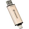 Transcend JETFLASH 930C 128GB USB3.2 Gen 1 USB-A/USB-C arany pendrive