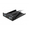 Akasa AK-HDA-09BK 3.5 helyre - 2.5 HDD/SSD Előlapi + 2x USB 3.0 beépítő keret