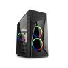 Sharkoon Night Shark (alsó táp; ATX,mATX; mITX; 3x120mm RGB LED; 2xUSB3.0+2xUSB2.0; I/O) RGB LED fekete számítógépház 