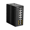 D-Link Ipari Switch 14 Port - 8x1000Mbs PoE + 2x1000Mbs + 4x1000Mbs SFP - DIS-300G-14PSW 240W PoE