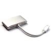 Dinic USBC-VGA-VC Type C dugó/VGA/USB Type A/C aljzat, 20 cm fehér adapterkábel