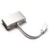 Dinic USBC-HDMI-VC Type C dugó/HDMI/USB Type A/C aljzat, 20 cm fehér adapterkábel
