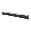 INTELLINET 713986 Intellinet Power strip rack 19 1U 250V/16A 8x Schuko 3m On/Off switch