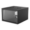 Intellinet Wallmount Cabinet 6U 540/560mm Rack 19 glass door, flat pack, black