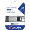 Verbatim Secure Pro USB flash meghajtó 32 GB USB A típus 3.2 Gen 1 (3.1 Gen 1) Ezüst
