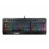 MSI VIGOR GK20 GAMING KEYBOARD Braided Wire and Gold-plated Connector Integrated Wrist Rest Design Windows Lock keys for Gaming Model Multimedia keys billentyűzet USB QWERTY Brit angol Fekete