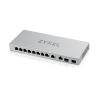 ZyXEL XGS1210-12 8port Gigabit LAN 2x 2.5GbE LAN 2x 10GbE SFP+ web menedzselhető Multi-Gigabit Switch