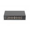 Lanberg RSGE-16 Switch Gigabit Ethernet (10/100/1000) 1U Fekete