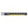 NETGEAR GS108LP Gigabit Ethernet (10/100/1000) PoE támogatás 1U Fekete, Szürke