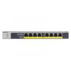 NETGEAR GS108LP Gigabit Ethernet (10/100/1000) PoE támogatás 1U Fekete, Szürke