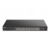 D-Link DGS-2000-28P Switch Vezérelt L2/L3 Gigabit Ethernet (10/100/1000) PoE 1U Fekete
