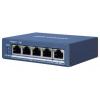 Hikvision Digital Technology DS-3E0505P-E/M switch (unmanaged) L2 Gigabit Ethernet (10/100/1000) PoE 1U Kék