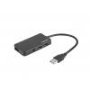 NATEC Moth USB Hub 5000 Mbit/s Fekete