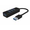 ICY BOX IB-HUB1419-U3 USB Hub 3.2 Gen 1 Type-A 5000 Mbit/s Fekete