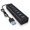ICY BOX IB-HUB1700-U3 USB Hub 3.2 Gen 1 Type-A 5000 Mbit/s Fekete