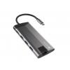 NATEC Fowler Plus USB Hub C-típus 1000 Mbit/s Fekete, Szürke