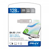 PNY DUO LINK USB pendrive 128 GB USB Type-A / USB Type-C 3.2 Gen 1 (3.1 Gen 1) Rozsdamentes acél