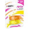 EMTEC UE32GN2 C410 Neon USB 2.0, 32 GB Narancs-Citrom pendrive csomag (2 db)