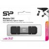 Silicon Power SP256GBUC3C51V1S USB flash meghajtó 256 GB USB Type-A / USB Type-C 3.2 Gen 1 (3.1 Gen 1) Fekete, Ezüst