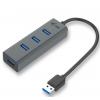 i-tec Metal U3HUBMETAL403 hálózati csatlakozó USB 3.2 Gen 1 (3.1 Gen 1) Type-A 5000 Mbit/s Szürke