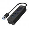 UNITEK uHUB Q4 USB 3.2 Gen 1 (3.1 Gen 1) Type-A 5000 Mbit/s Fekete