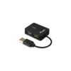 Equip 128952 hálózati csatlakozó USB 2.0 480 Mbit/s Fekete