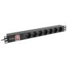 Lanberg PDU-07F-0200-IEC-BK áramelosztó egység (PDU) 7 AC kimenet(ek) 1U Fekete