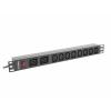 Lanberg PDU-02I1908I-0200-C20-BK áramelosztó egység (PDU) 10 AC kimenet(ek) 1U Fekete