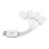 ACT AC6210 hálózati csatlakozó USB 3.2 Gen 1 (3.1 Gen 1) Type-A 480 Mbit/s Fehér