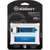 Kingston Technology IronKey Keypad 200 USB flash meghajtó 512 GB USB A típus 3.2 Gen 1 (3.1 Gen 1) Kék