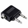 Hama 2 x 3.5-mm Mono Jack Plug - 3.5-mm Stereo Jack Socket Fekete csatlakozó átalakító