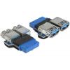 DeLOCK 65324 USB 3.0 19 Pin Buchse Fekete csatlakozó átalakító