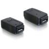 DeLOCK Adapter USB micro-A+B female to USB micro-A+B female Fekete csatlakozó átalakító