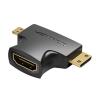 Vention AGFB0 Mini HDMI, Micro HDMI HDMI Fekete csatlakozó átalakító