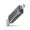 Axagon CRE-DAC USB-C+ USB-A 5 Gbps MINI card reader 2-slot & lun SD/microSD kártyaolvasó USB 3.0 Type-A/Type-C Szürke