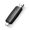 Ugreen 80191 kártyaolvasó USB 3.2 Gen 1 (3.1 Gen 1) Type-A/Type-C Fekete