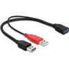 Delock kábel, USB 3.0-A (F) -> USB 3.0-A (M) + USB 2.0-A (M)