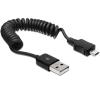 Delock kábel, USB 2.0 AM-BM Micro spirál 20-60cm