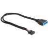 Delock Cable USB 2.0 pin header female > USB 3.0 pin header male, 0.3m