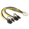 Delock Cable PCI Express power supply 6 pin female > 2 x 8 pin male