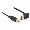 Delock USB 2.0 (M) - USB 2.0 B (M) 0.5m fekete fel/le ívelt Easy-USB kábel