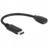 Delock USB 2.0 Type-C (M) - microUSB 2.0 B (F) 15cm fekete USB adapter